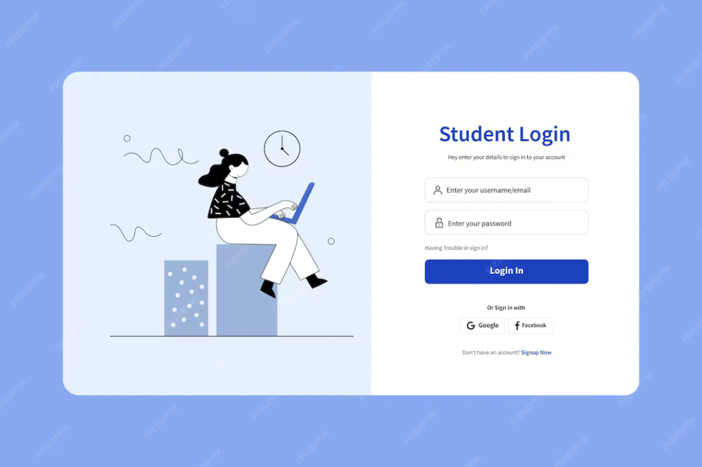 student login page ui with flat illustration 582637 395